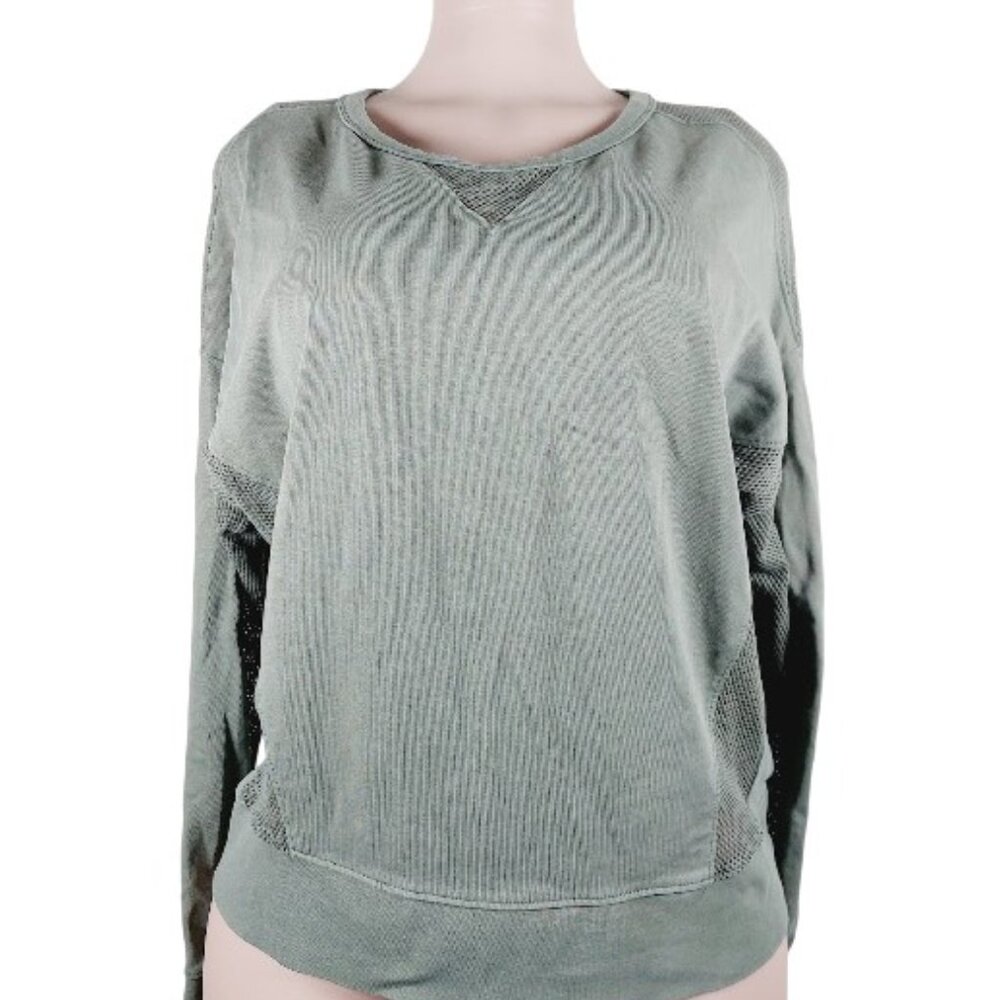 Athleta Women's Olive Green Cruise Long Sleeve Crew Neck Pullover Sweatshirt L